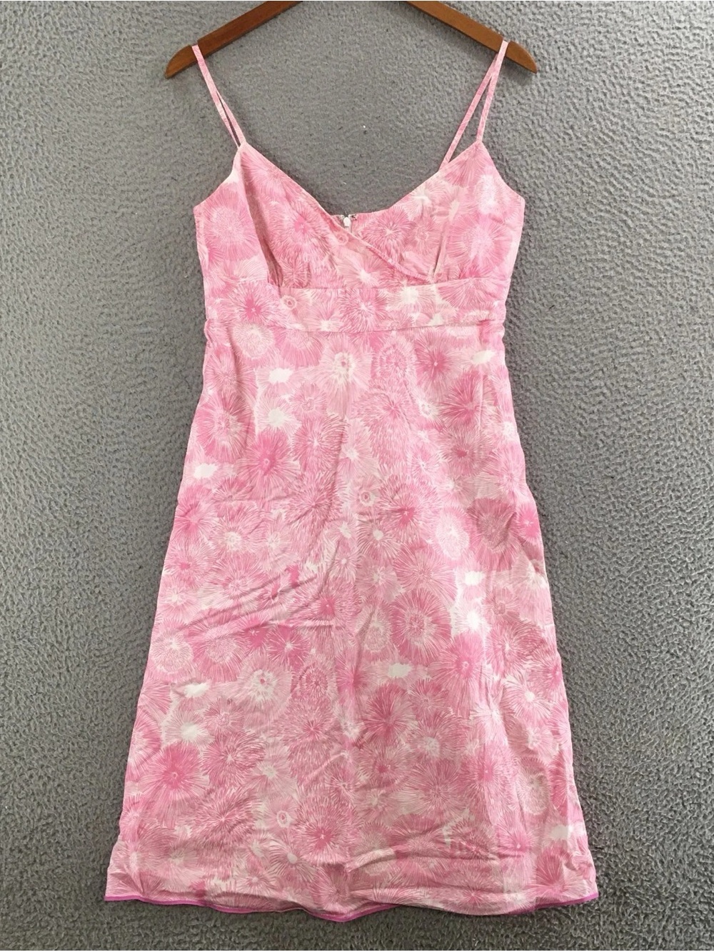 J. Crew Pink Floral Slip Dress with Thin Straps